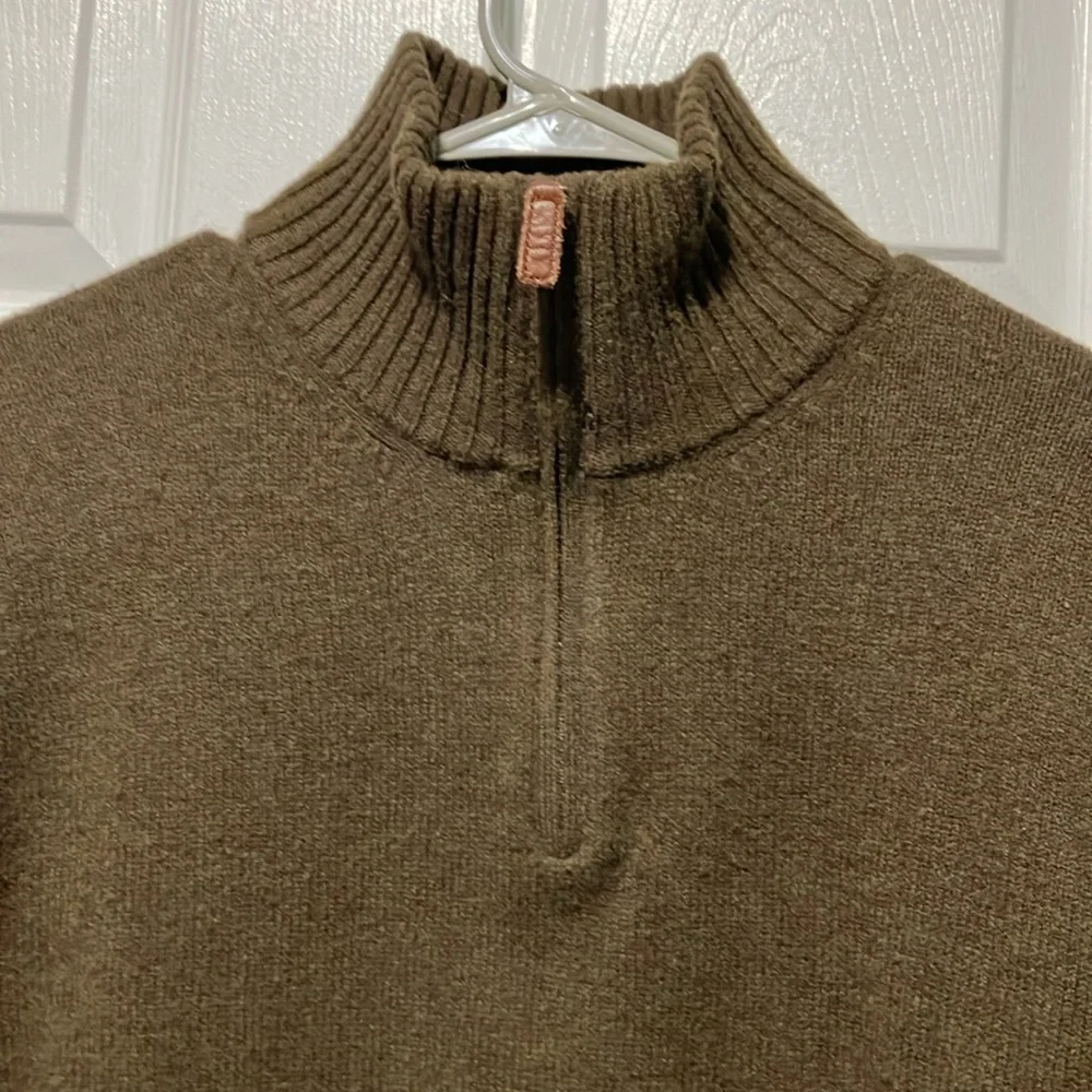 J. Crew Men's Brown Sweater lambswool style 70737 large dark academia 1/4 zip
